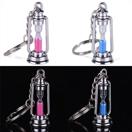 llaveroLámpara de metal - reloj de arena - llavero para parejas - 2 piezas