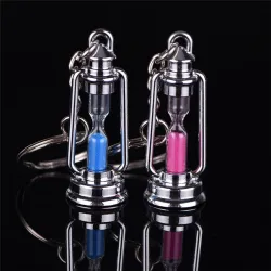 Metal lamp - hourglass - keychain for couples - 2 piecesKeyrings
