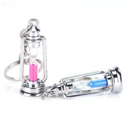 Metal lamp - hourglass - keychain for couples - 2 piecesKeyrings
