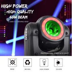 Mini wiązka LED - światło laserowe - ruchoma głowica - DJ / oświetlenie sceniczne - 60W - RGBW - DMXOświetlenie sceniczne i e...