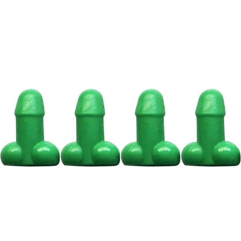 Universal tire valves - luminous - for cars / bicycles / motorcycles - penis shaped - 4 pieces