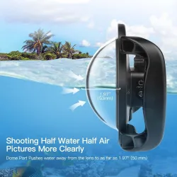 Port kopuły nurkowej - podwójny ręczny - wodoodporna osłona obiektywu - dla GoPro Hero 8 Black - 6 caliOchrona