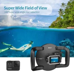 Port kopuły nurkowej - podwójny ręczny - wodoodporna osłona obiektywu - dla GoPro Hero 8 Black - 6 caliOchrona