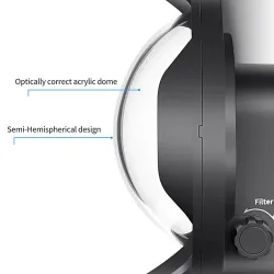 Duikkoepelpoort - waterdichte filterbehuizing - omschakelbaar - voor GoPro Hero 7 6 5 BlackBescherming