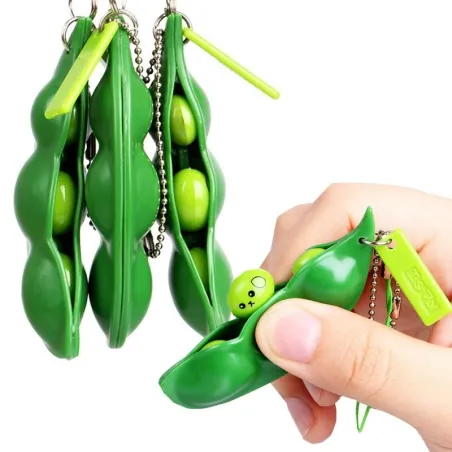 Knijpbare erwten - anti stress fidget speelgoed - met sleutelhangerSleutelhangers