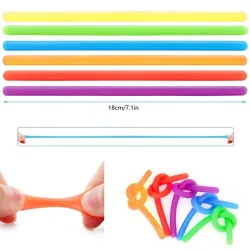 Rubber noodle - elastisch touw - antistress speelgoed - fidget - 6 stuksFidget-spinner