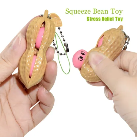 Squeeze bean - antistress fidget speelgoed - met sleutelhangerSleutelhangers