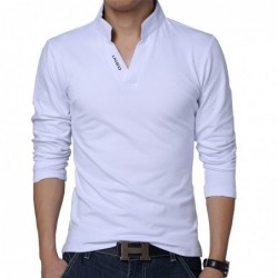 Klassisch elegantes T-Shirt - mit Stehkragen - Langarm - Slim Fit - Baumwolle