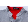 Classic elegant t-shirt - with mandarin collar - long sleeve - slim fit - cottonT-shirts