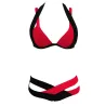 Sexy zweiteiliges Bikini-Set - Hals gebunden - zweifarbig