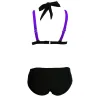 Sexy tweedelige bikiniset - nek vastgebonden - tweekleurigBadkleding