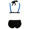 Sexy zweiteiliges Bikini-Set - Hals gebunden - zweifarbig
