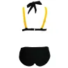 Sexy zweiteiliges Bikini-Set - Hals gebunden - zweifarbig