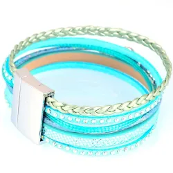 Meerlaagse armband - met kristallen / magnetische gespArmbanden