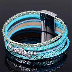 Meerlaagse armband - met kristallen / magnetische gespArmbanden