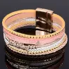 Mehrschichtiges Armband - mit Kristallen / Magnetschnalle