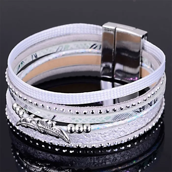 Meerlaagse armband - met kristallen / magnetische gespArmbanden