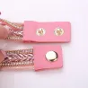 Mehrschichtiges Armband mit runder Uhr - Kristalle / Perlen