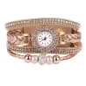 Multilayer armband met een rond horloge - kristallen / kralenArmbanden