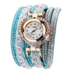 Luksusowa wielowarstwowa kryształowa bransoletka - z zegarkiemBransoletki