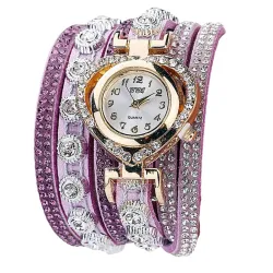 Luxuriöses mehrschichtiges Kristallarmband - mit einer Uhr