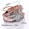 Vintage Multilayer-Armband - mit runder Uhr / Kristallen