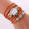 Vintage Multilayer-Armband - mit runder Uhr / Kristallen