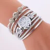 Vintage Multilayer-Armband - mit runder Uhr / Kristallen