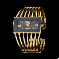 Luxe armband met rechthoekig horloge - open designArmbanden