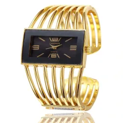 PulseraLuxurious bracelet with a rectangle watch - open design