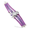 Mehrschichtiges Retro-Armband mit Uhr - Vögel / Lebensbaum