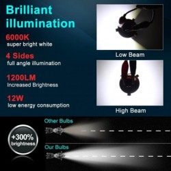 Motorcycle headlight LED bulb - 6000K white - BA20D / H4 - Hi Lo beam - 12V - 1200LM