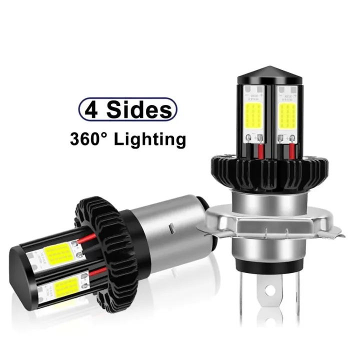 Motorradscheinwerfer LED-Glühbirne - 6000K weiß - BA20D / H4 - Hi Lo beam - 12V - 1200LM