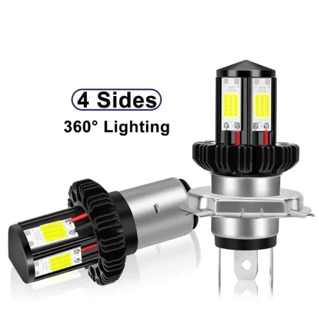 Motorradscheinwerfer LED-Glühbirne - 6000K weiß - BA20D / H4 - Hi Lo beam - 12V - 1200LM