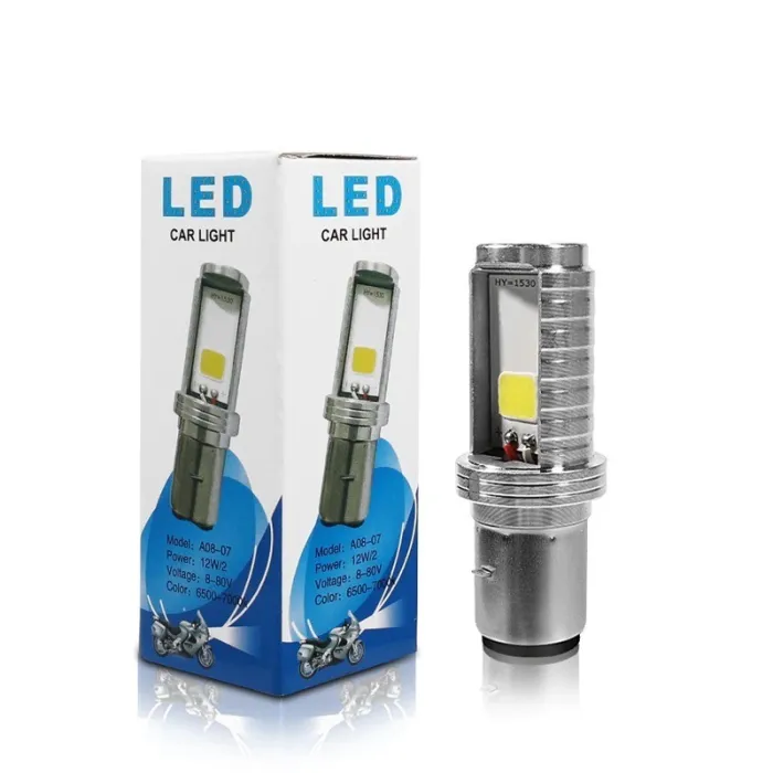 Żarówka LED motocyklowa / samochodowa - biała Hi/Lo Beam - 12V - 12W - 1200Lm - BA20DLED