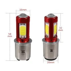 Żarówka motocyklowa - LED BA20D H6 - Hi/Lo Beam - 12V-80VŚwiatła