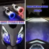 Motor / auto gloeilamp - LED - DRL - Angel Eye - blauw / roze - H4 - BA20DDagrijverlichting (DRL)
