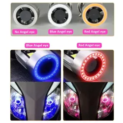 Motorrad Glühbirne - Angel Eye LED - rot / blau - H4 / BA20D
