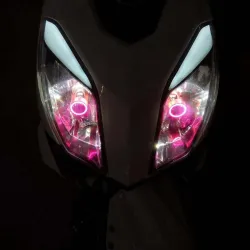 Motorrad Glühbirne - Angel Eye LED - rot / blau - H4 / BA20D
