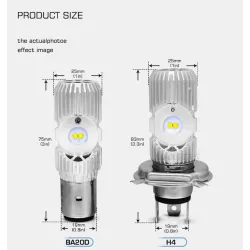 Motorcycle light bulb - LED CREE - H4 - BA20D - DC 9V~85V - 20W 1400LM - 6500K