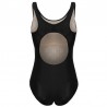 One piece swimming suit - black racer back - hollow-out