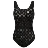 Zwempak uit één stuk - zwarte racerback - uitgeholdBadkleding