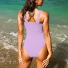 Sexy one piece swimming suit - open V-neck - with push up