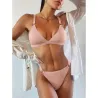 Sexy komplet bikini w prążki - push up - metalowe ozdobyStroje Kąpielowe