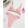 Sexy komplet bikini w prążki - push up - metalowe ozdobyStroje Kąpielowe