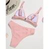 Sexy komplet bikini w prążki - push up - metalowe ozdobyStroje Kąpielowe