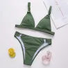 Sexy geribbelde bikiniset - push up - metalen versieringenBadkleding