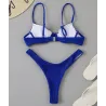 Sexy komplet bikini w prążki - styl brazylijski - z push upStroje Kąpielowe