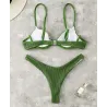 Sexy geripptes Bikini-Set - Brasilianischer Stil - mit Push-Up