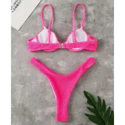 Sexy geribbelde bikiniset - Braziliaanse stijl - met push upBadkleding